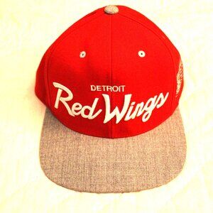 Detroit Red Wings Hockey Red Oatmeal Color Embroidered Adult Mitchell & Ness Cap